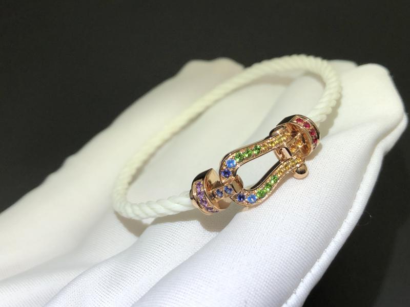 18K rose gold and colorful gemstone medium size