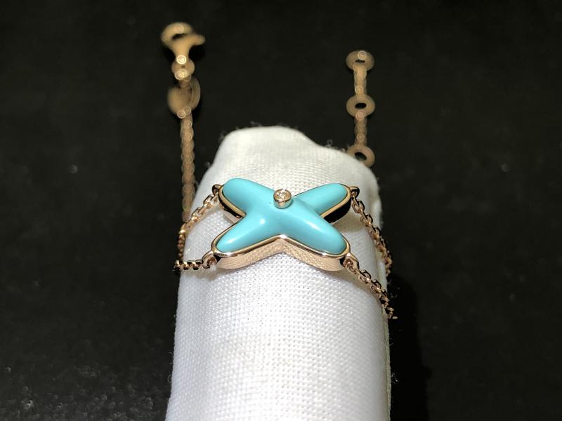 Bracelet Rose gold, turquoise, diamond