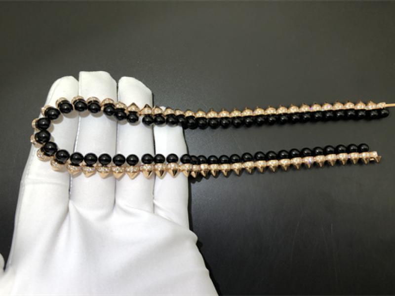 CLASH DE CARTIER Necklace, Onyx, Oversized Size, Set with 18K Rose Gold Diamonds