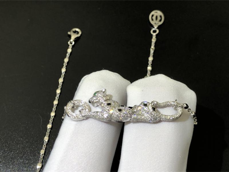 Cartier Cheetah Pendant Necklace with 18K White Gold Set with Diamonds