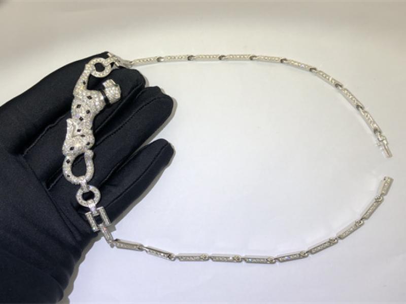 Cartier Cheetah Pendant Necklace with 18K White Gold Set with Diamonds