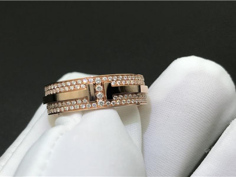 Custom  T series Wide ring set with diamond
