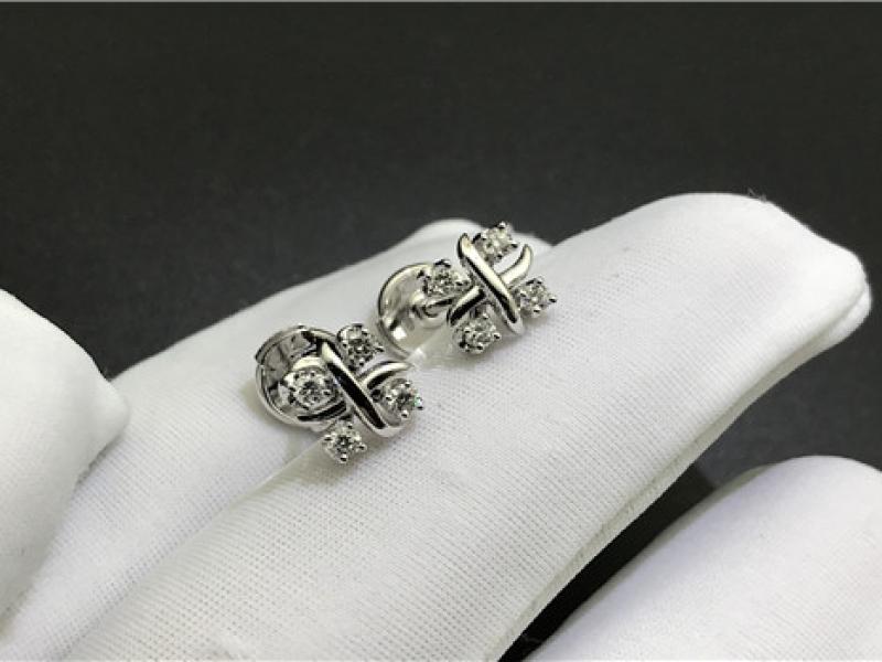 Custom made  Platinum Diamond earrings-2