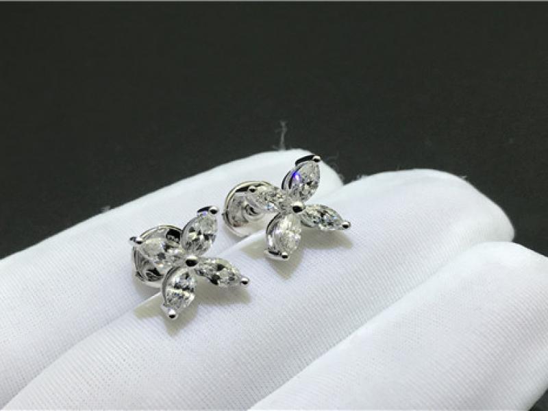 Custom made  Platinum diamond earrings