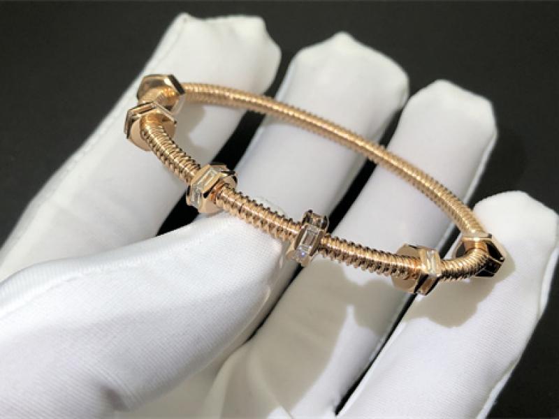 ECROU DE CARTIER Bracelet Set with 18K Rose Gold Diamonds