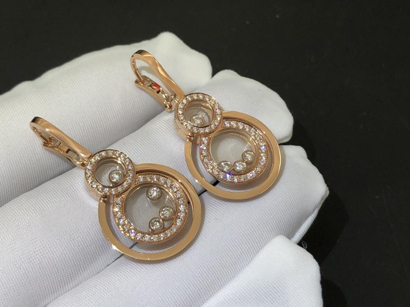 Earrings, rose gold, diamonds-1