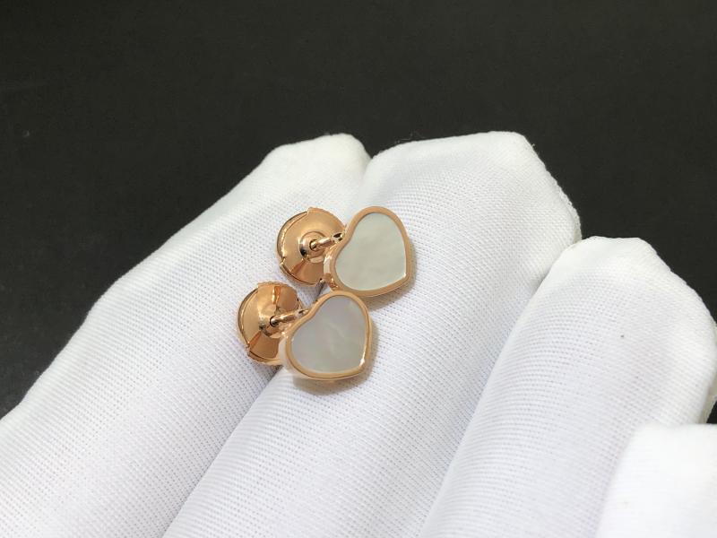 Earrings, rose gold, mother-of-pearl