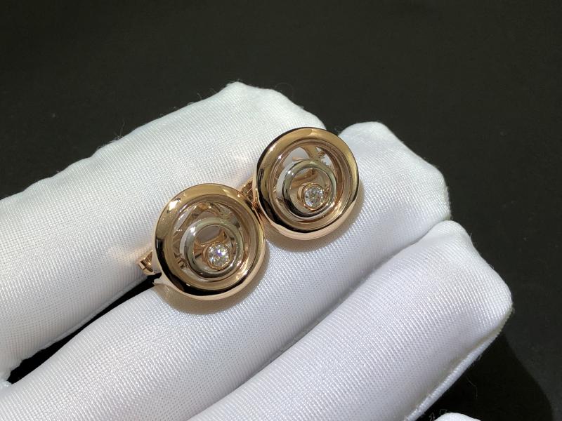 Earrings, rose gold, white gold, diamonds