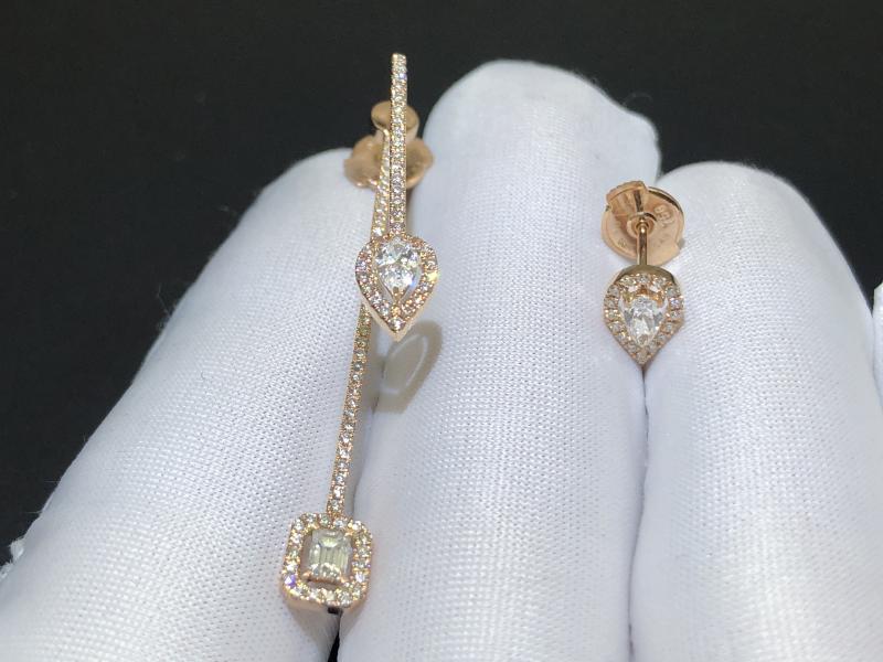 Pavé diamond drop earrings and studs