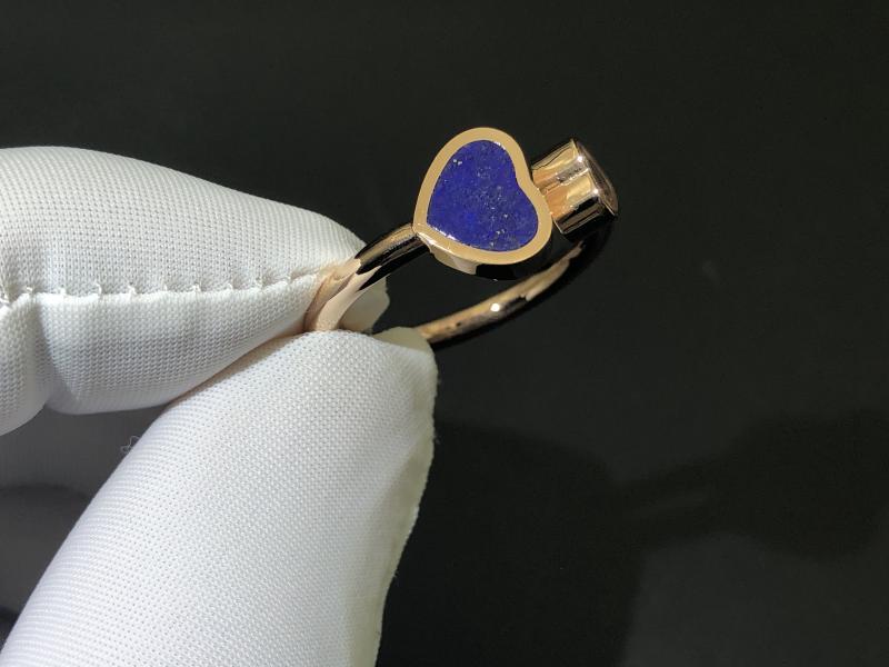 Ring, rose gold, diamond, lapis lazuli