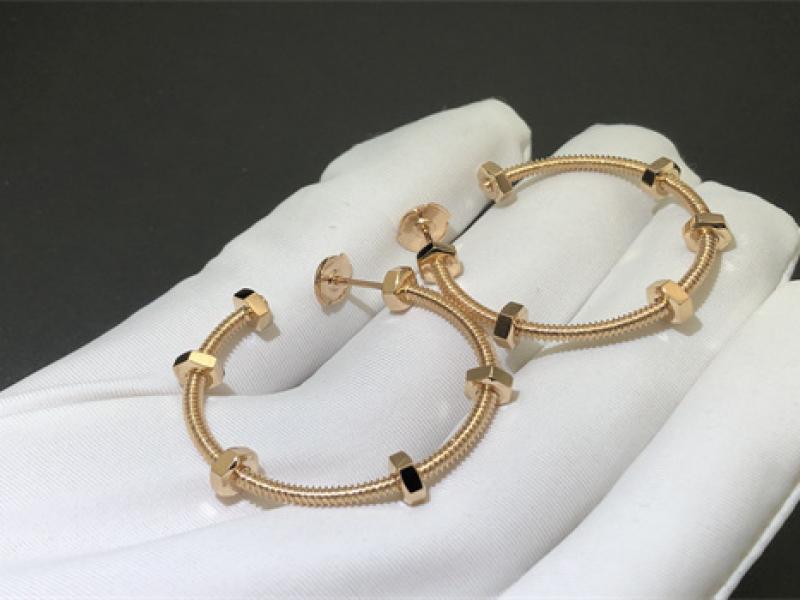 Round earrings 18K rose gold