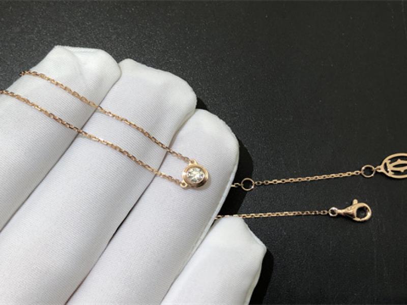 CARTIER D'AAMOUR pendant necklace, set with round brilliant cut diamonds, small size 18K rose gold